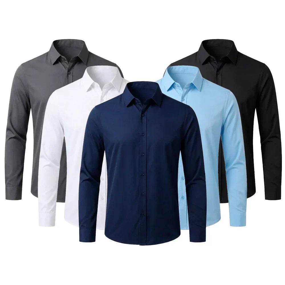 |Leve 5 Pague 3| Camisa Masculina Luxer em Seda Gelo e Manga Longa |Estilo Absoluto|