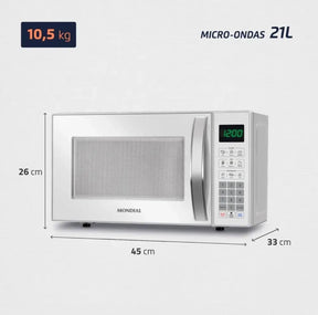 MICRO-ONDAS MONDIAL 21L 1200W + KIT DE POTES GRÁTIS, ÚLTIMAS 20 UNIDADES!