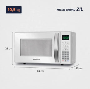 MICRO-ONDAS MONDIAL 21L 1200W + KIT DE POTES GRÁTIS, ÚLTIMAS 20 UNIDADES!
