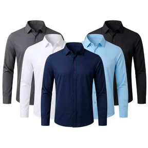 |Leve 5 Pague 3| Camisa Masculina Luxer em Seda Gelo e Manga Longa |Estilo Absoluto|