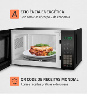 MICRO-ONDAS MONDIAL 21L 1200W + KIT DE POTES GRÁTIS, ÚLTIMAS 20 UNIDADES!