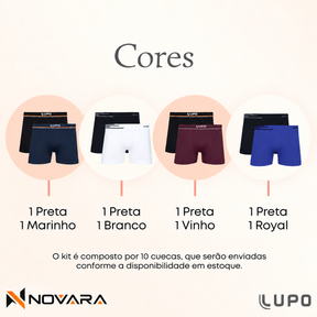 🚨 [LEVE 10, PAGUE 4] KIT 10 CUECAS BOXER LUPO + NECESSAIRE MASCULINA DE BRINDE 🎁 | QUEIMA DE ESTOQUE: ÚLTIMOS 4 KITS DISPONÍVEIS 🔥