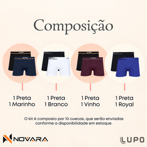 🚨 [LEVE 10, PAGUE 4] KIT 10 CUECAS BOXER LUPO + NECESSAIRE MASCULINA DE BRINDE 🎁 | QUEIMA DE ESTOQUE: ÚLTIMOS 4 KITS DISPONÍVEIS 🔥