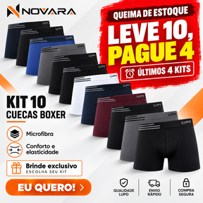 🚨 [LEVE 10, PAGUE 4] KIT 10 CUECAS BOXER LUPO + NECESSAIRE MASCULINA DE BRINDE 🎁 | QUEIMA DE ESTOQUE: ÚLTIMOS 4 KITS DISPONÍVEIS 🔥