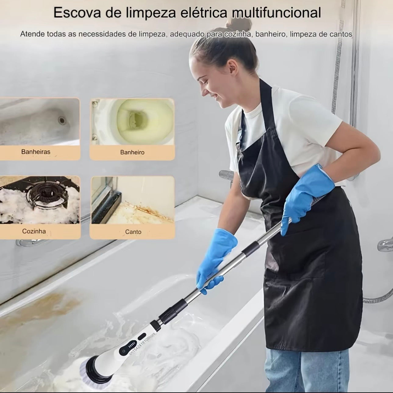 🚨 [Compre 1 Leve 2]  Esfregão Elétrico 9 Em 1 Sem fio Escova De Limpeza Pesada Multiuso 360 Recarregável Giratória. Queima de estoque restam 13 unidades🔥🔥