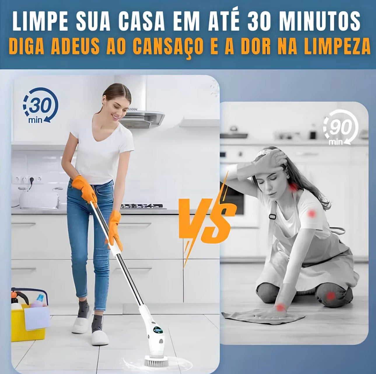 🚨 [Compre 1 Leve 2]  Esfregão Elétrico 9 Em 1 Sem fio Escova De Limpeza Pesada Multiuso 360 Recarregável Giratória. Queima de estoque restam 13 unidades🔥🔥