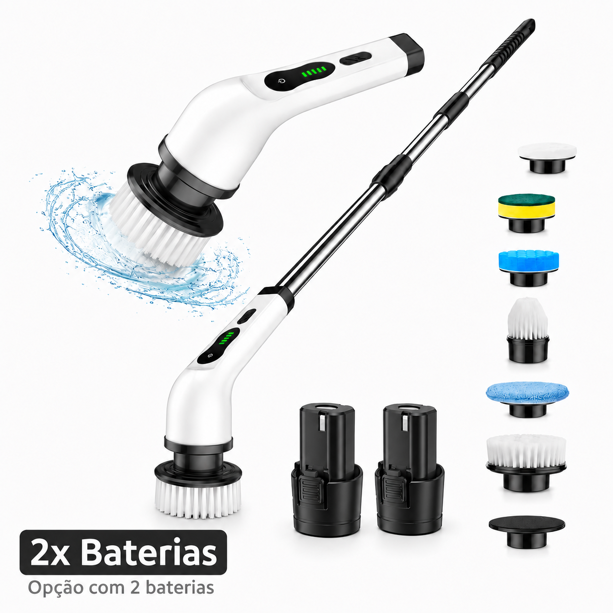 🚨 [Compre 1 Leve 2]  Esfregão Elétrico 9 Em 1 Sem fio Escova De Limpeza Pesada Multiuso 360 Recarregável Giratória. Queima de estoque restam 13 unidades🔥🔥